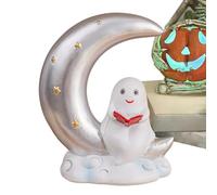 Statue Fantôme Déco Halloween Sculptures Décoratives Amusantes De Lune | Déco Table Fantôme Mignon Idéal Pour Fêtes Bibliothèque Entrée Manteau De Cheminée Meuble D'Entrée Ta