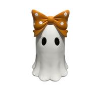 Statue fantôme - Figurines d'Halloween | Statues en résine mignonne avec nœud de bureau | Ceramic Iridescent Ghosts Girl pour centre de table de salle à manger fête photo gothique mariage C