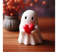 Statue Fantôme Mignonne D’Halloween | Figurines Fantômes Coeur D'amour | Ornement Statue Fantôme En Résine | Figurine Fantôme Effrayante Décor D’Halloween | Décoration Bureau Pour Maison 'Halloween