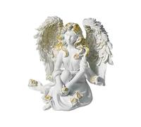 Statue Fée Sculpture Rocher - 220G Résine Légère Ensemble de Figurines de Fées Assises | Ensemble de Statues d'Ange Facile à Utiliser Ensemble de Statues de Jardin Fée Prier pour Accessoires de