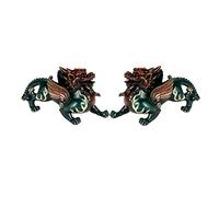 Statue Feng Shui, 2 pièces en cuivre Pur Pi Xiu Ornements Porte-Bonheur Artisanat décoration de Bureau à Domicile Cadeaux d'ouverture Coloration à Haute température ne se décolore Pas Cadeau de