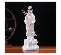 Statue Feng Shui Guan Yin - Figurine Kuan Yin en résine pour décoration d'intérieur, Avalokiteshvara bouddhiste sur lotus - Ornement Feng Shui spirituel, pour la paix et l'harmonie