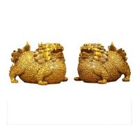 Statue Feng Shui Pixiu en laiton - Ornement Pi Yao 2025 attirant l'argent - Breloque de prospérité de 20,8 cm pour la maison, le bureau et le magasin, paire porte-bonheur - Cadeau Feng Shui idéal