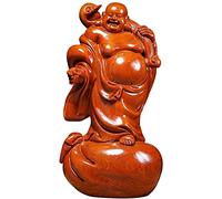 Statue Feng Shui, Statues de Bouddha Rieur pour décoration d'intérieur, Sculpture Maitreya en Bois, décorations pour Le Salon, Cadeaux de félicitations pour Pendaison de crémaillère, Cadeau de