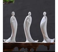 Statue Feng Shui, Statues Figurines de Moine en céramique Blanche, Statues de Bouddha Faites à la Main, décorations Zen pour la Maison, Le Bureau, Coffret Cadeau, Cadeau de bénédiction
