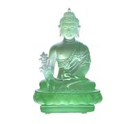 Statue Feng Shui Zen Ameublement Temple Porche Consécration Ancien Verre Bouddha Sculpture Décoration De Bureau Richesse Chanceux Figurine (Couleur : Gris)