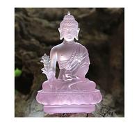 Statue Feng Shui Zen Ameublement Temple Porche Consécration Ancien Verre Bouddha Sculpture Décoration De Bureau Richesse Chanceux Figurine (Couleur : Gris)