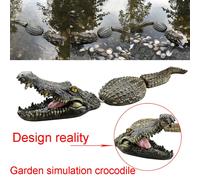 Statue Flottante En Résine, Tête De Crocodile, Leurre D'eau, Décor Artistique Pour Étang De Jardin, Simulation De Piscine, Décoration D'extérieur