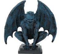 Statue Gargouille Lifelike Décoratif en résine Gothique Ornement pour jardin d'intérieur Yard Bureau Bleu