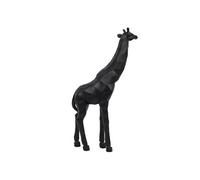 Statue girafe noir style origami en polyrésine (H40 cm) - -