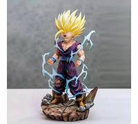 Statue Gohan Super Saiyan 2 Dragon Ball Z de 26 cm avec deux têtes interchangeables et socle décoratif - Cadeau Anime about 26cm