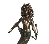 Statue Gorgon Medusa Nue Femme Serpents Cheveux Sculpture Finition Bronze 22 cm