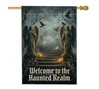 Statue gothique hantée avec citation d'ange pour Halloween 71 x 101 cm