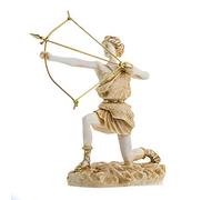 Statue grecque de la déesse Artemis Diana Nature Lune dorée albâtre 23,5 cm