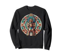 Statue guerrière aztèque Histoire et Calendrier Mexicain Maya Sweatshirt