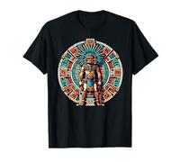 Statue guerrière aztèque Histoire et Calendrier Mexicain Maya T-Shirt