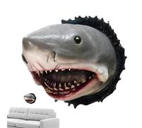 Statue Hai Harz | Sculpture de décoration murale de 4,72 pouces | HARZ Grand trophée de requin Figure créative Animal Figure Maritime Mur Mur Sculpture de requin réaliste pour le salon chambre