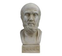Statue Hippocrate en forme de buste du père de la médecine en pierre moulée 28 cm