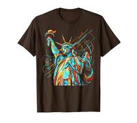 Statue Historique de la Liberté New York City USA Noël T-Shirt, Homme, Marron, XXL