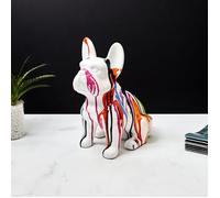 HOME DECO FACTORY - HD1315 Sculpture en céramique Bulldog 30 cm - Décoration Moderne et Chic - Non Toxique - Cadeau Décoratif pour Vos Proches - Multicolore