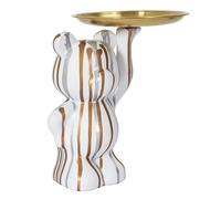 HOME DECO FACTORY Statue déco HD0152 – Vide-poche moderne finition brillante 20x15 cm Blanc