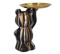 Home Deco Factory Statue déco HD0153 — Moderne vide-poche pour clés & bijoux, noir/or/argent 30 cm