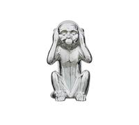 The Home Deco Factory - Statue en dolomite Singe 17 x 15 x 28 cm argent Argent G