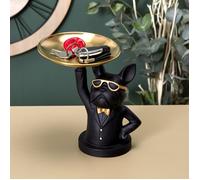 Statue - Home Deco Factory - Vide Poche Bulldog - Noir - H21 X L18 X P21 Cm
