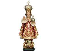 Statue Jésus enfant de Prague en bois de Val Gardena, différentes hauteurs disponibles (28 cm)