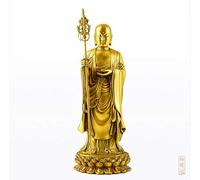 Statue Ksitigarbha en cuivre pur - Sculpture de Bouddha exquise pour décoration d'intérieur, ornements spirituels, méditation, cadeaux Feng Shui, art religieux, 24,9 cm