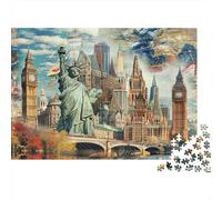 Statue liberté Puzzle 1000 Pièces Adulte avec Emboîtement Parfait, Puzzle Complexe Puzzle De Développement Cognitif pour Une Activité Intergénérationnelle, Passion Naturel Et Faune 52x38cm/1000pcs