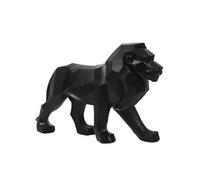 Statue lion noir style origami en polyrésine (L33 cm) - - ALTOBUY Noir
