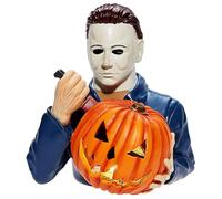 Statue lumineuse de Michael Myers en forme de citrouille - Décoration d'Halloween - Film d'horreur - Nains de jardin effrayants - Accessoires décoratifs gothiques pour fête, salon, maison