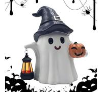 Statue lumineuse solaire | Statue fantôme avec lanterne | Sculpture fantôme imperméable pour la maison, le jardinage, un cadeau d'anniversaire, de Noël, un cimetière, une tombe ou une