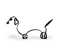 Statue métallique noire minimaliste avec charmant teckel, chien de Vienne, petite statue, figurine artistique, cadeau, ornement de bureau, décoration de bureau à domicile