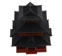 Statue Miniature de Jardin Japonais, Double Tour, Construction sur Pilotis | Décor en Plastique pour Aquarium ou Mini Bassin, Ambiance Zen, Format Bureau, Style Architectural Ancien
