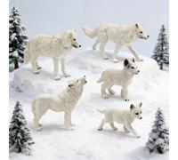 Statue miniature de loup arctique, kit de décoration de modèle de meute de loups sauvages, matériau en résine, décoration d'art de la maison, décoration pour le salon, l'entrée, le meuble TV, cadeau p