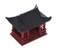 Statue Miniature du Pavillon Chinois en Plastique Café pour Aquarium | Décor de Micro-paysage, Modèle D’architecture Classique, Usage Bureau et Décoration Artistique Style Aléatoire
