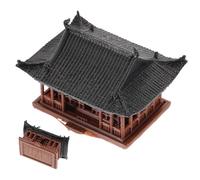 Statue Miniature du Pavillon Marron en Plastique Style Zen Chinois | Miniature Japonaise, Décor de Jardin Miniature, pour Bureaux et Micro Paysages