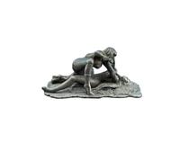 Statue Miniature en Laiton représentant Deux Femmes combattantes, Figurine féminine allongée Noire, idéale pour la Maison, Le Bureau, la Voiture, Le bonsaï, Le Micro Paysage