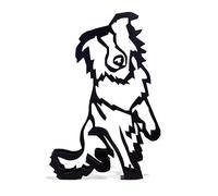 Statue minimaliste en métal berger australien chien de troupeau figurine de bureau ornement maison bureau décoration