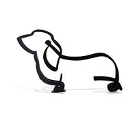 Statue minimaliste en métal noir pour petit basset hound - Figurine d'art - Décoration pour la maison et le bureau.