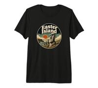 Statue Moai Île de Pâques Rapa NUI T-Shirt Haut de Gamme