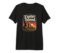 Statue Moai Île de Pâques Rapa NUI T-Shirt Haut de Gamme