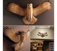 Statue Murale De Hibou En Résine Faite À La Main, Ornement Mural Suspendu Pour Salon, Jardin, Décoration De Bureau Ki