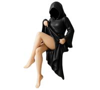 Statue Mystérieuse De Robe Noire, Figurine de Femme sans Visage Sexy, Sculpture d'art fantasmagorique masqués, Ornements Gothiques d'halloween en Résine pour La Chambre, La Bibliothèque, L'étagère
