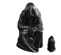 Statue mystérieuse de robe noire, statue assise de Creeper,Figurine en résine gothique Black Robe Walker - Robe d'horreur noire, sculpture d'Halloween, The Creeper Reaper, nouveauté de décoration d'in