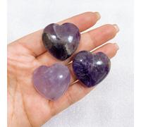 Statue Naturelle En Forme De Coeur De 30mm,Pierre De Clip,Reiki,Guérison,Amour,Ornement Chakra,Figurine Carimplantée,Décoration De Maison,Cadeau Napgem - Type Amethyst-1pc