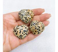 Statue Naturelle En Forme De Coeur De 30mm,Pierre De Clip,Reiki,Guérison,Amour,Ornement Chakra,Figurine Carimplantée,Décoration De Maison,Cadeau Napgem - Type Dalmation Jasper-1pc