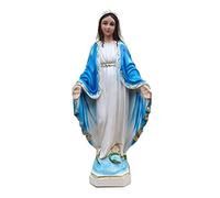 Statue Notre Dame Miraculeuse - Marie Immaculée peinte à la main - H 30 cm
